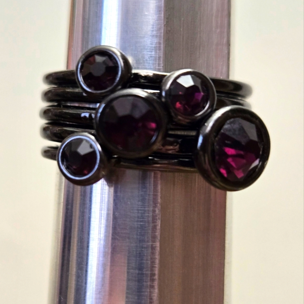 Hematite Rings With Berry Crystals Size 7